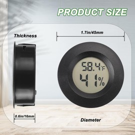 Mini Hygrometer Thermometer Digital Humidity Meter Indoor and Outdoor Humidity Monitor Reptile Thermometer for Humidors Greenhouse Garden Cellar Fahrenheit(℉)/ Celsius(℃), pack of 4