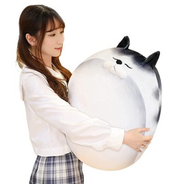 ARELUX 21.7" Chubby Cat Plush Pillow, Cute Fat Kitty Stuffed Animal Soft Kitten Adorable Hugging Pillow Anime Squishy Plushies, Kawaii Funny Toy Birthday Xmas Gift for Kids Toddler Adults Boys Girls