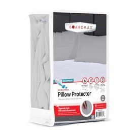 Guardmax Waterproof Pillow Protector Grey King Size - Zippered Bed Bug Pillow Protector 12 Pack - Hypoallergenic Pillow Case Cover Protects from Bedbug, Dust Mite, and Liquid Spills - (20 X 36)