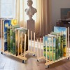 Julymoda Art Storage Rack with Caster Wheels, 9 Section Wooden