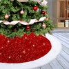 Dremisland Sequin Christmas Tree Skirt 36 Inch Luxury Faux Fur