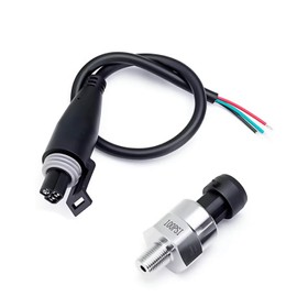 BYYOUIV 100 PSI Stainless Steel Pressure Transducer Sensor 1/8" NPT Thread with Connector Harness for Oil, Fuel, Air & Water