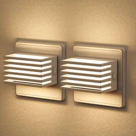 Emeritpro Night Light Socket with Twilight Sensor, Pack of 2 Socket Light Children's Socket, Night Light Dimmable 30/60/100 Lm, 3000 K Warm White, LED Socket Light for Children's Room, Bedroom