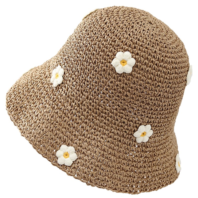 Busnos Straw Bucket Hats for Women Cute Straw Bucket Visor