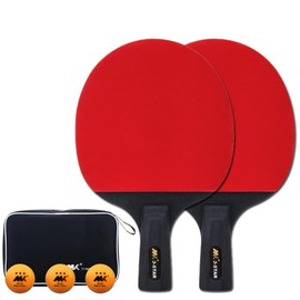 Table Tennis Racket, Beginner, Intermediate, Shake, Carbon Case, Pen, Double-Sided, Cut, Man, Tape Set, Kids, Rubberized, Practice, Family, Sports (Short 2)