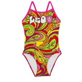 Sporti Groovy Zodiac Leo Thin Strap Athletic One Piece Swimsuits - Women's Comfortable and Durable Swimwear for Lap Swimming - Leo - 24