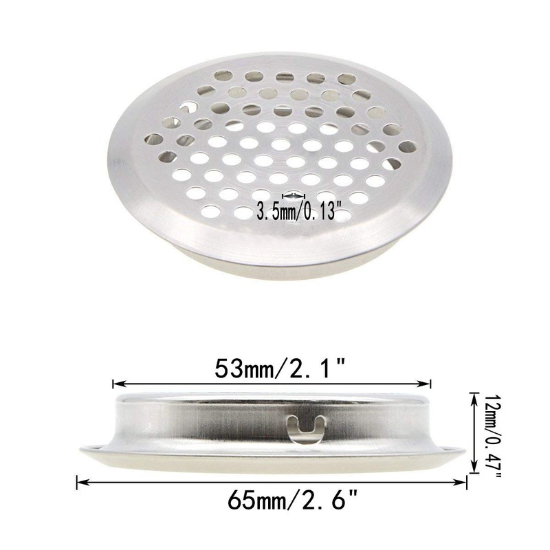 COMOK 20Pcs Air Vents 53mm/2inch Circular Soffit Vent Stainless Steel