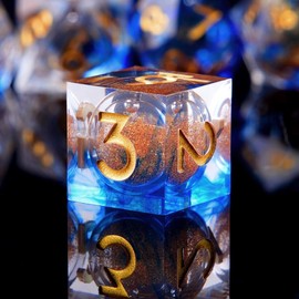 Handmade¬†Liquid Core Dice Set, 7 Counts/set Creative Quicksand¬†Polyhedral¬†Dice for Role Playing Game, Party Game Supplies:_Blue_7 counts/set