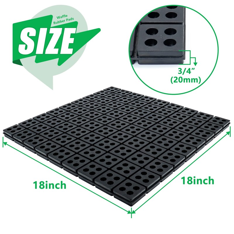 Forestchill Rubber Anti Vibration Pad, 18" x 18" x 3/4"