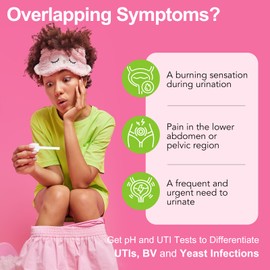 Easy@Home Vaginal pH Test Strips & UTI Test Kits (8 Pack): Yeast Infection, BV, UTI Tests for Women, Fast Accurate Results, 4 Urinary Tract Infection & 4 Feminine pH Health Tests