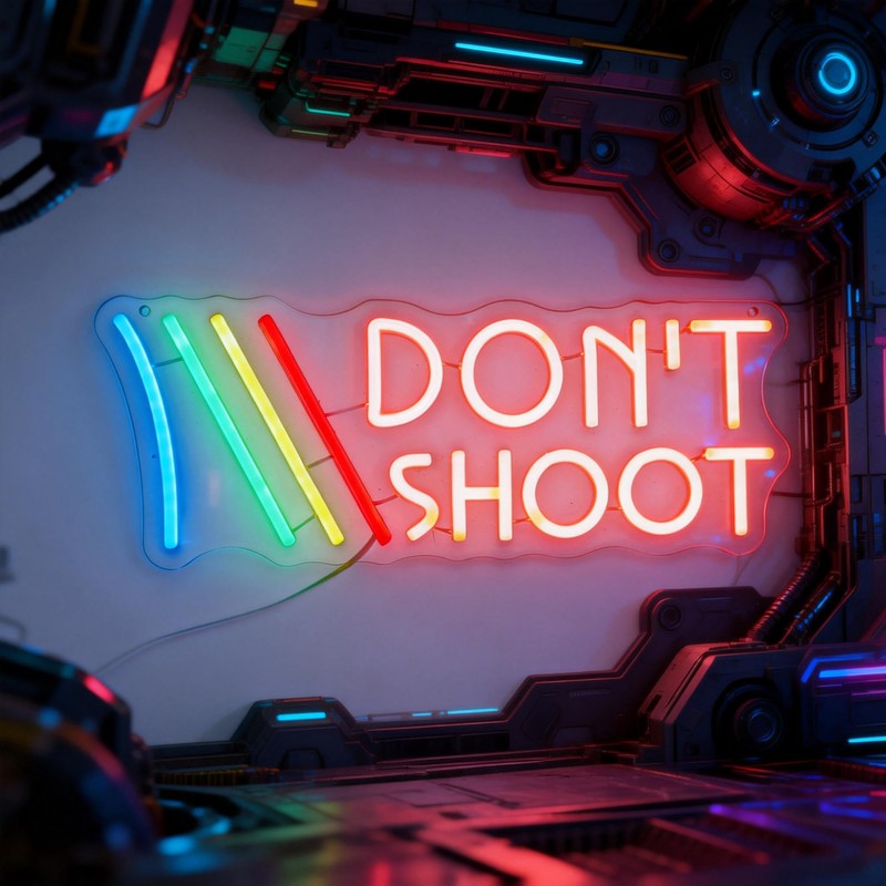 ARC "Don't Shoot" Neon Sign for Game Room - Funny