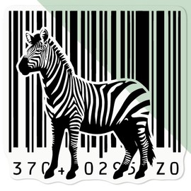 Medium 100mm 'Barcode Zebra Stripes' Transparent/Clear Sticker Decal for Windows/Cars/Walls (DC00134181)