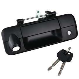 Osompar Tailgate Handle with Rear Camera Hole Key Lock Cylinder Compatible with Toyota Tundra 2007-2013 Replaces 69090-0C051 81214 TO1915119 Textured Black Liftgate Latch Handle