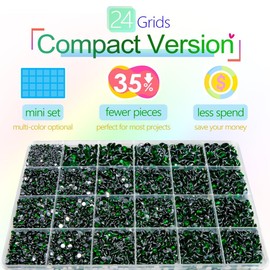 qiipii Emerald Green Crystal Resin Rhinestones w B7000 Jewelry Glue for Bedazzling Crafting 2mm 3mm 4mm 5mm 6mm Flatback Stones Diamonds Gems Charms for Nails Face Eyes Makeup Tumblers Bottles Crafts