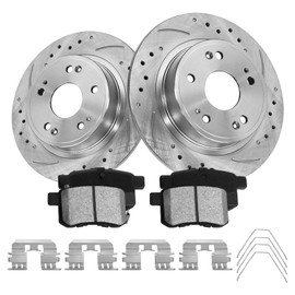 Anpulsero Brake Pads And Rotors Kit Rear Compatible with 2008-2017 Honda Accord, 2009-2014 Acura TSX, Automotive Replacement Brake Kits 31479 D1451-8447 Drilled And Slotted Rotors 281.7mm(11.1in)