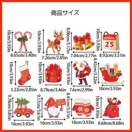 (24-piece set) Christmas Ornaments, Christmas Tree, Ornaments, Bell, Santa Claus, Reindeer, Christmas Miscellaneous Goods, Blending Elements, Hanging, Decorative, Wall Decoration, Stylish, Cute, Small