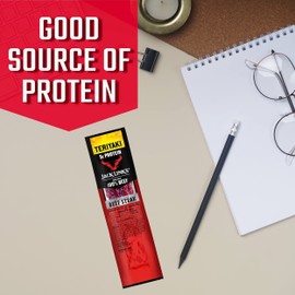 Jack Links Premium Cuts Beef Steak, Teriyaki, Strips, Bulk Pack - Flavorful Meat Snack for Break Rooms, Protein Snack with 9g of Protein Per Serving, Made with 100% Beef, 1 Ounce (Pack of 72)