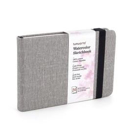 tumuarta Watercolor Sketchbook, 10x15 CM, 300 GSM, 100% Cotton Paper, Cold Press, 24 Sheets, 48 Pages, Watercolor Journal for Use As Travel Sketch Book and Mixed Media Pad On The Go. (Grey)