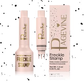 Upgrade Freckle Pen Stamp– Waterproof Faux Fake Freckles Makeup Tool, Natural-Looking Freckle Maker & Spray with Multi-Prong Precision Stamp Head, Long-Lasting Sunkissed Makeup (DARK)