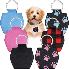 Unbranded 6 Pieces Dog Tag Silencer Dog Tag Cover Portable Pet ID with Rings Quiet Bag