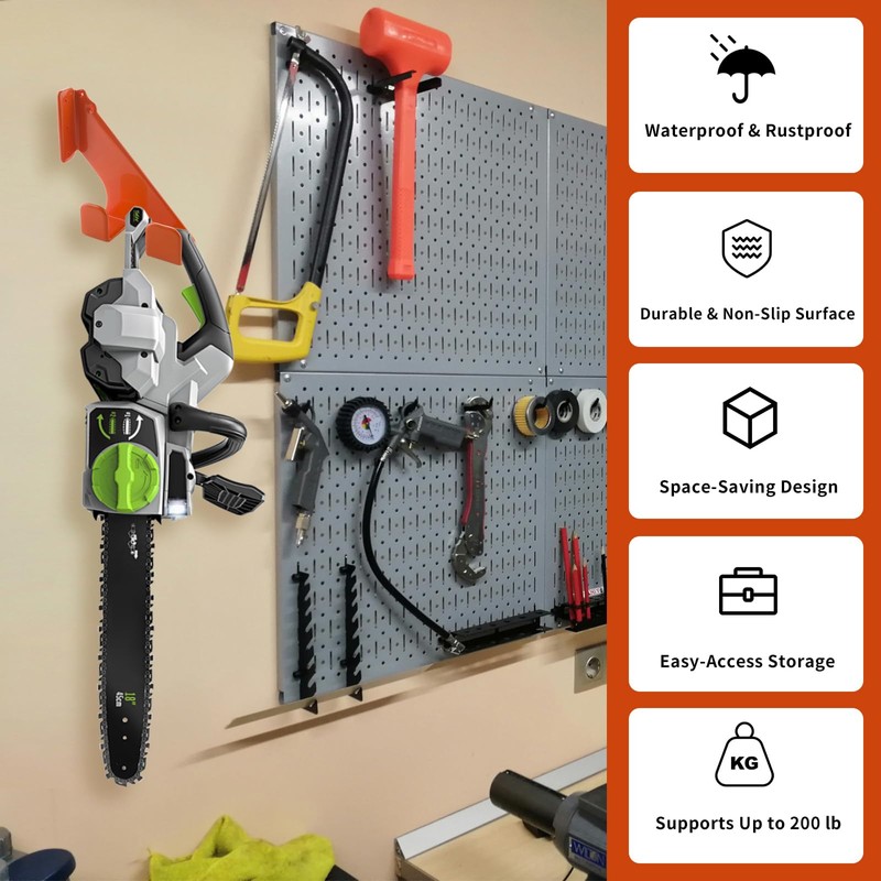 Chainsaw Holder, Chainsaw Hanger Wall Mount, Rust-Resistant Tool Hangers, Heavy-Duty