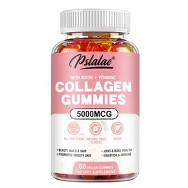Pslalae Collagen Gummies – 5000mg per Capsule with Biotin & Vitamins, Supports Healthy Skin, Hair & Nails, Suitable for All Skin Types