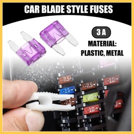 REPAIROCK 5 Pcs Mini 3AMP APM/ATM Universal Car Fuse Blade Style Fuses Short Circuit Protection - Automotive Car Boat Truck SUV RV - Plastic Metal Purple Auto Replacement Parts