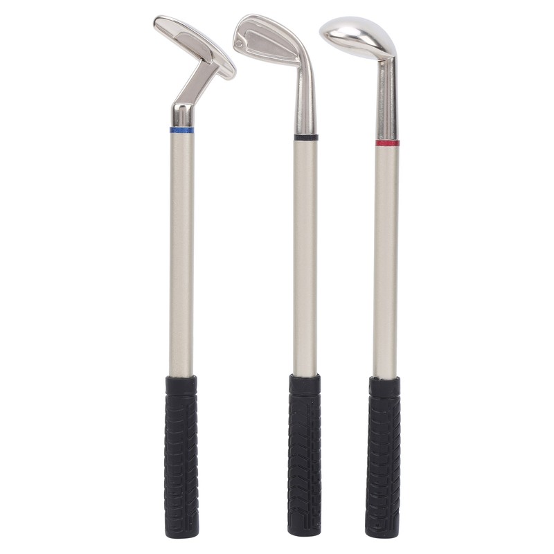 Mini Desktop Golf Bag Pen Clock Zinc Alloy PU Leather