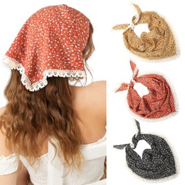 Molans Bandana Headband Chiffon Scarf Headbands - Hair Bandana Floral Hair Kerchief Print Hair Scarves Kerchief for Women