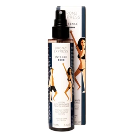 BRONZ’EXPRESS Autoabbronzante Intenso Viso e Corpo 150 ml – Lozione Autoabbronzante Colorata per un’Abbronzatura Profonda, Effetto Duraturo, Formula Francese, Senza Sole