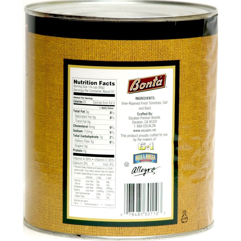 Bonta Pizza Sauce with Basil, 6-pound 11-ounce No. 10 Can