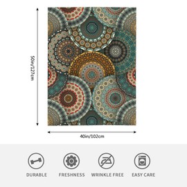 HGOD DESIGNS Bohemian Blanket, Colorful Vintage Floral Mandala Decor Blankets Soft Warm Throw for Women Birthday, Home Living Room Decoration 100x130cm