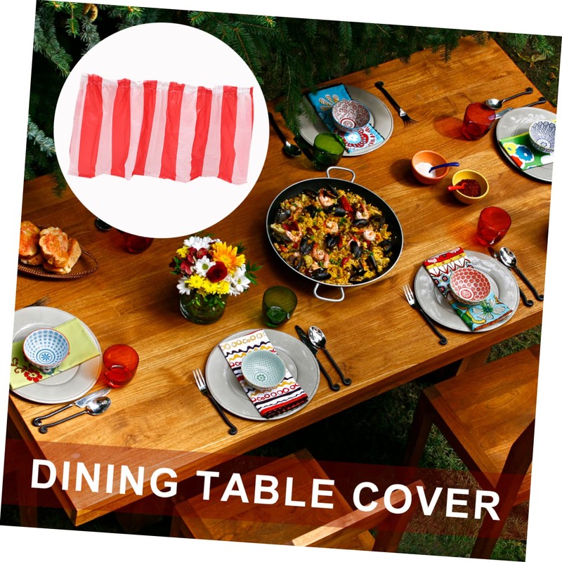 Mikinona Striped Tablecloth Red White Party Table Cover Decorative for