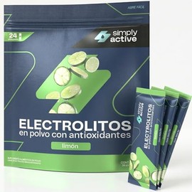 Electrolitos en Polvo - Limón 24 Sticks | Electrolitos sin Azúcares Añadidos | Suero Oral con Magnesio, Potasio, Sodio, Calcio, Zinc y Antioxidantes |