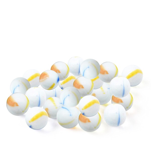 ARSUK 33 Pcs Milky White Marbles for kids, Glass Marble, Children's ground Play indoor & outdoor also home decorative assorted traditional White marble balls 180g-15mm in size