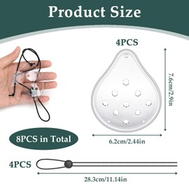 4 Pcs Transparent Eye Shield After Surgery, 9 Hole Plastic Ventilated Clear Eye Patches After Cataract Surgery Recovery, Adjustable Durable Protective Eye Masks, Eye Care Accessories for Adults