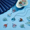 HOBBIESAY 16Pcs 8 Styles Crystal Chip Stone Charms Tree of