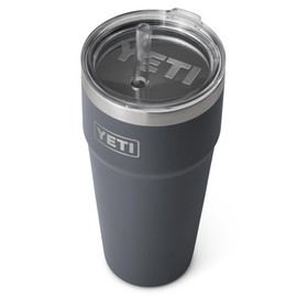 YETI Rambler Straw Cup, Vacuum Insulated Stainless Steel Cup with Straw Lid, Charcoal, 26 oz (769 ml)