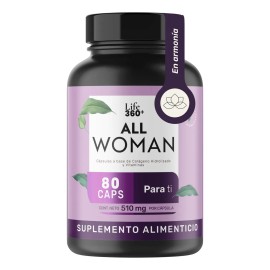 Multivitamnico Mujer Life360 Colgeno, Maca y Vitaminas All Woman 80 Cpsulas Suplemento Alimenticio Mujer 80 Porciones Vitaminas Mujer                 