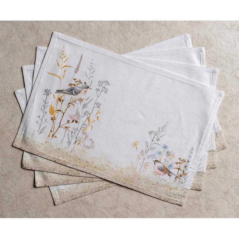 Maison d' Hermine Meadow Florals Beige 100% Cotton Set of