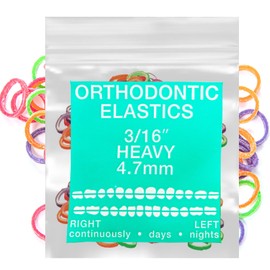 Neon Latex 100 counts Intraoral Elastic Bands Orthodontic Elastics Dental Rubber Bands Made in US Heavy 3/16'', Neon Latex