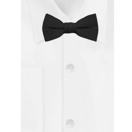 Jacob Alexander Boy's Kids Pretied Banded Adjustable Solid Color Bowtie - Black