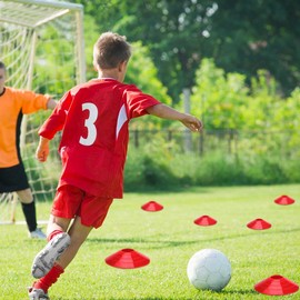 Easy Funny Football Sports Training Disc Boundry Marking Cones One Colour Set Of 20 (Red)