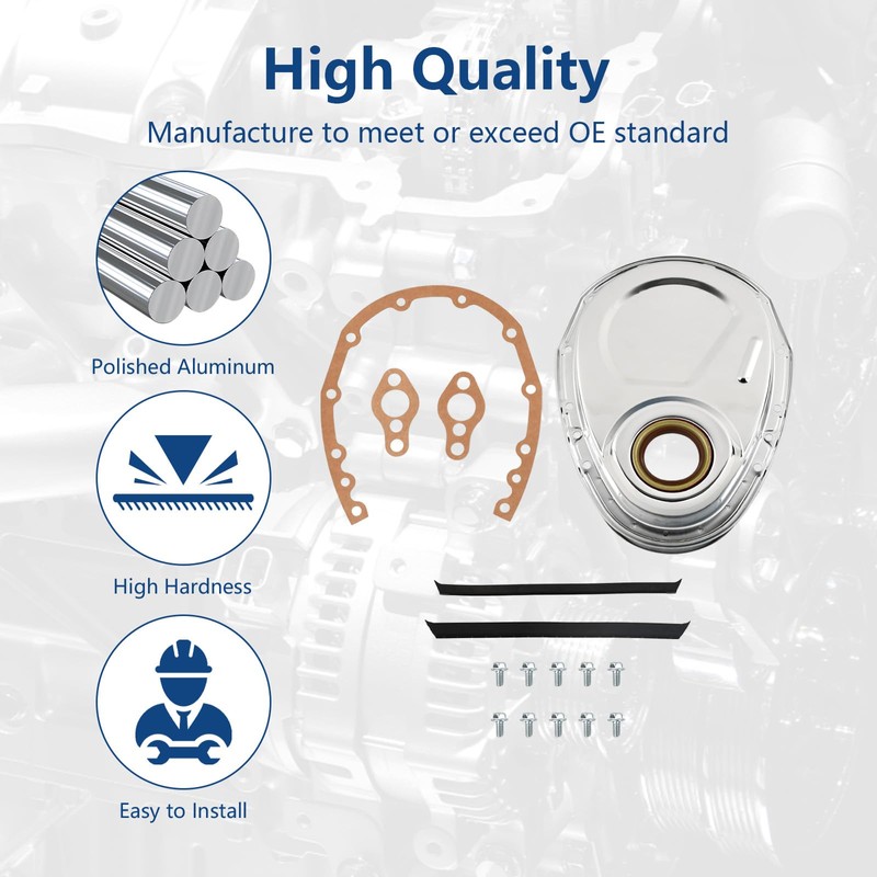Moafaye Timing Chain Cover with Gasket Kit Compatible with SBC