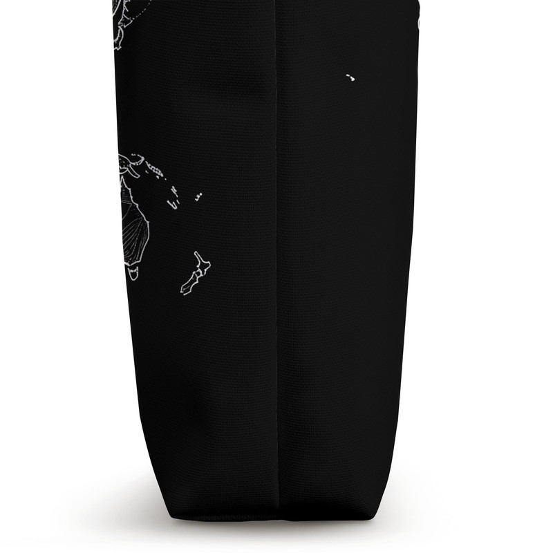 World Map Line Tote Bag