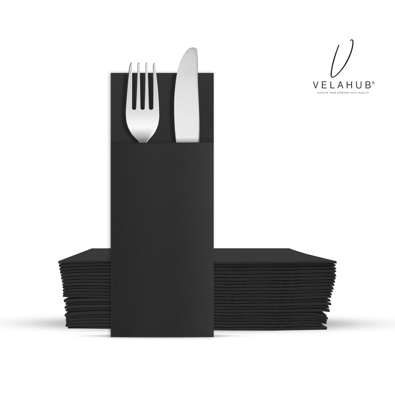 VelaHub Airlaid 50 Cutlery Napkins, High-Quality Disposable Napkins, 32 x