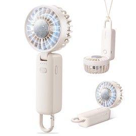 CICIBELLA Handy Fan Cooling Plate [3-Way Specifications, Instant Cooling Sensation, 90° Angle Adjustment] Fan, Handy Cooling Fan, Portable Fan, Lightweight, Powerful Fan, Type-C Charging, 4-Level Air Flow Adjustment, Foldable, Handheld Fan, Carabiner Included, Heat Protection, Convenient to Carry, Office, Sports