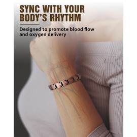 Jecanori 5X Strength Magnetic Copper Bracelet for Women —Updated 5,000 Gauss Ellipse Magnets — Premium Butterfly Clasp & Adjustable Length, Copper