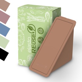 elastoREuse Sandwich Box Take Away Packaging - Food Container to Go Bread Lunch Box Sustainable Reusable Tin Dishwasher Safe (Durable Brown)