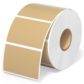 MUNBYN 2.25"x1.25" Brown Thermal Sticker Labels for Thermal Label Printer, Self-Adhesive Address Shipping Direct Thermal Labels, Multi-Purpose Roll Sticker Labels -1000 Labels/1 Roll